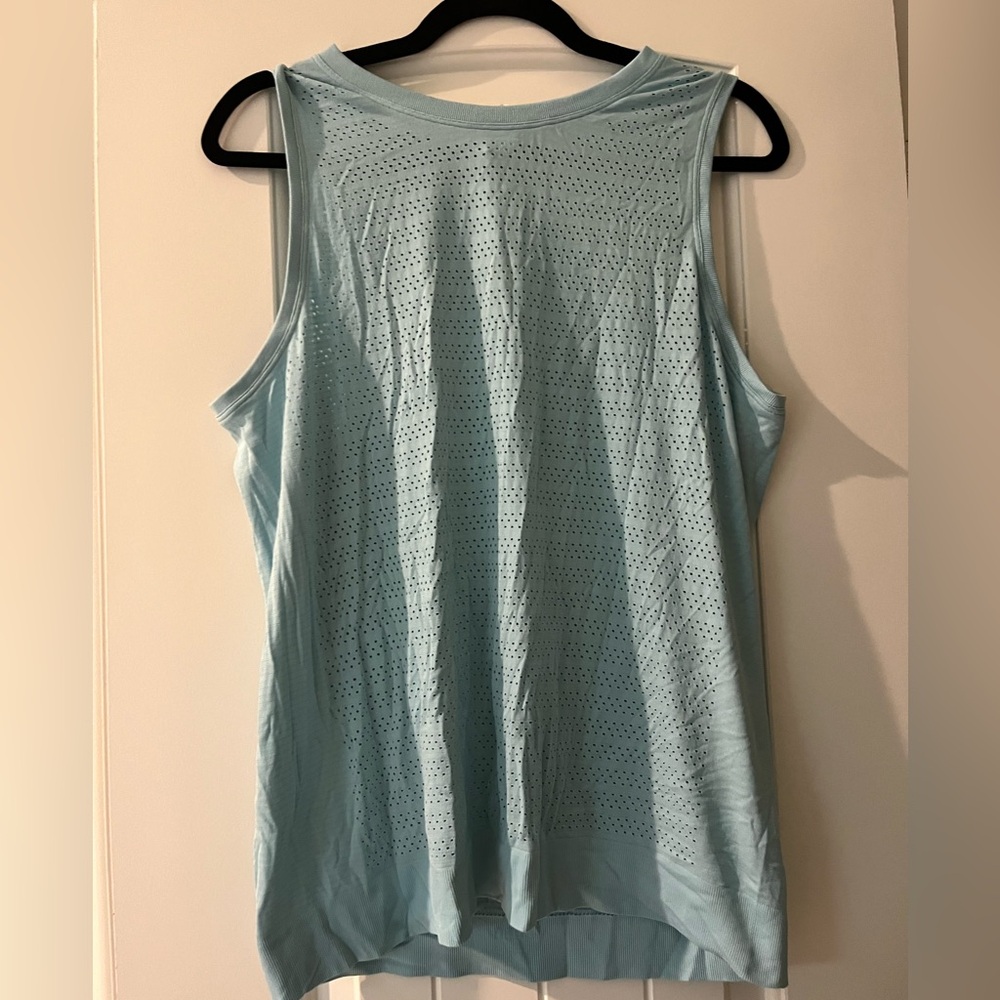 Women's Sleeveless Perforated Top - Light Blue